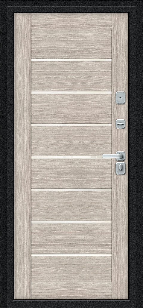 Фото Входная дверь Thermo Техно Декор-2 Букле черное/Cappuccino Veralinga BR5309 внутренняя сторона
